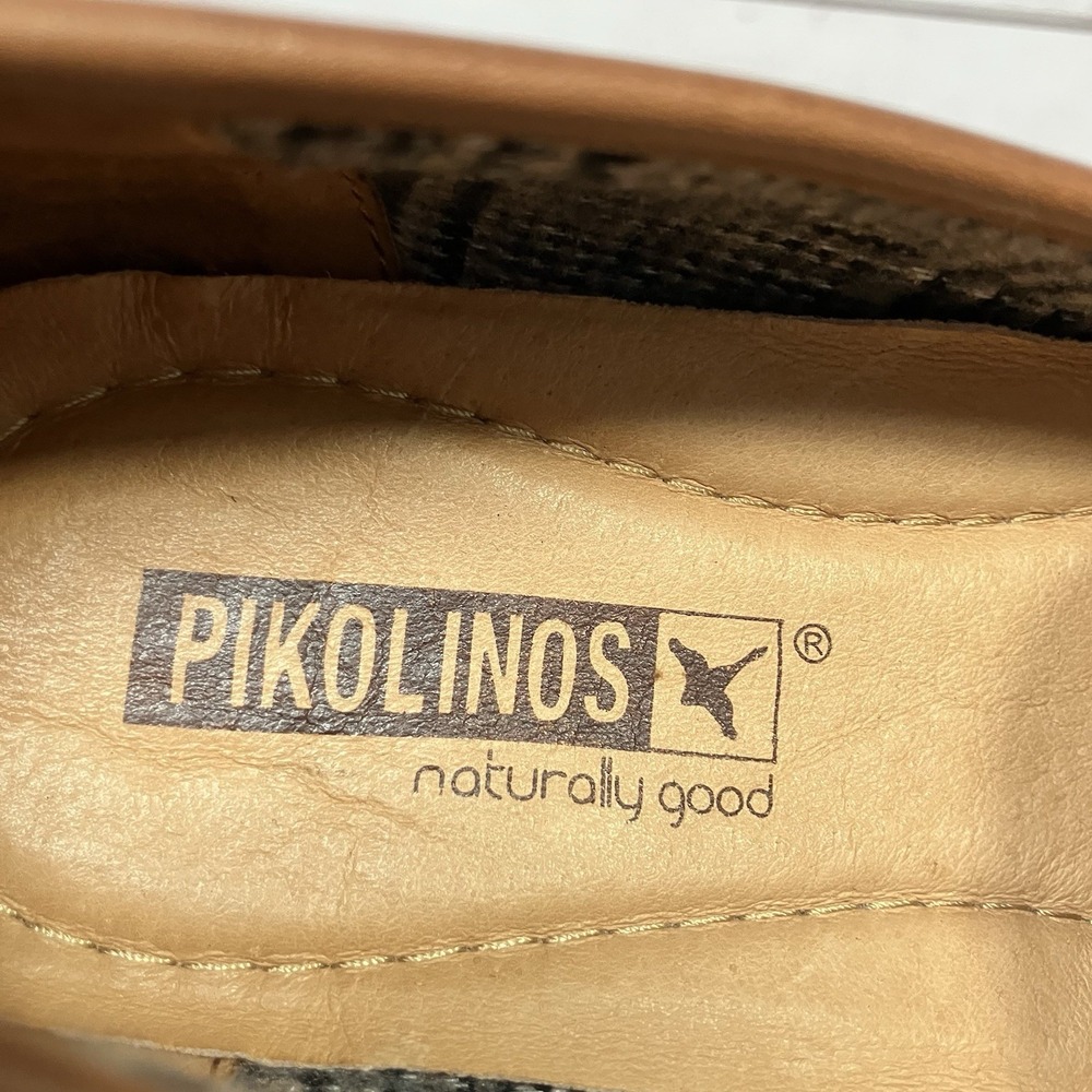 Pikolinos Brown Leather Loafers Womens 7.5 EU 38 Studded Comfort Slip On - Picture 9 of 10